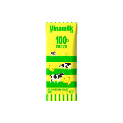 Sữa tươi tiệt trùng 100% Giảm béo vị Chuối